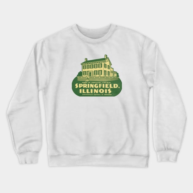 Visit Springfield Illinois Crewneck Sweatshirt by historicimage